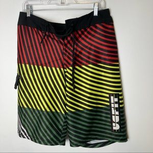 Uncommon Fit Board Shorts, Red Yellow Green, Men’s, 34